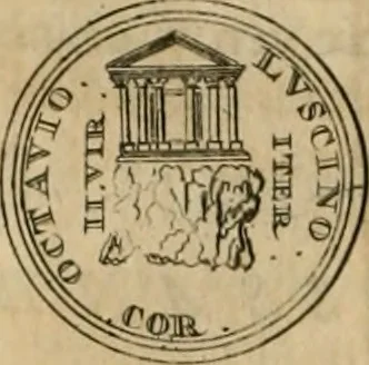 An illustration from Numismata ærea imperatorum, augustarum, et cæsarum, in coloniis, municilpiis, et urbibus jure latio donatis, ex omni modulo percussa, 1695, leaf 133