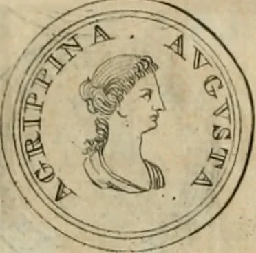 An illustration from Numismata ærea imperatorum, augustarum, et cæsarum, in coloniis, municilpiis, et urbibus jure latio donatis, ex omni modulo percussa, 1695, leaf 137