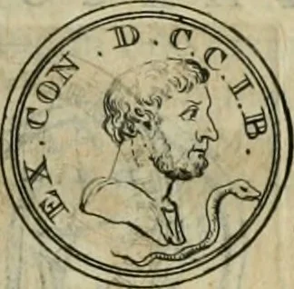 An illustration from Numismata ærea imperatorum, augustarum, et cæsarum, in coloniis, municilpiis, et urbibus jure latio donatis, ex omni modulo percussa, 1695, leaf 140