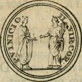 An illustration from Numismata ærea imperatorum, augustarum, et cæsarum, in coloniis, municilpiis, et urbibus jure latio donatis, ex omni modulo percussa, 1695, leaf 143