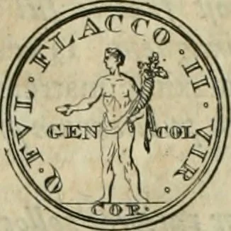 An illustration from Numismata ærea imperatorum, augustarum, et cæsarum, in coloniis, municilpiis, et urbibus jure latio donatis, ex omni modulo percussa, 1695, leaf 144