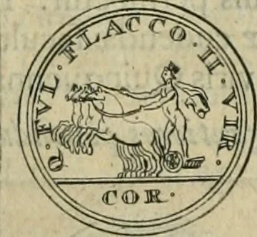 An illustration from Numismata ærea imperatorum, augustarum, et cæsarum, in coloniis, municilpiis, et urbibus jure latio donatis, ex omni modulo percussa, 1695, leaf 144