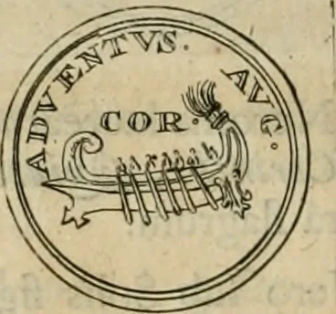 An illustration from Numismata ærea imperatorum, augustarum, et cæsarum, in coloniis, municilpiis, et urbibus jure latio donatis, ex omni modulo percussa, 1695, leaf 145