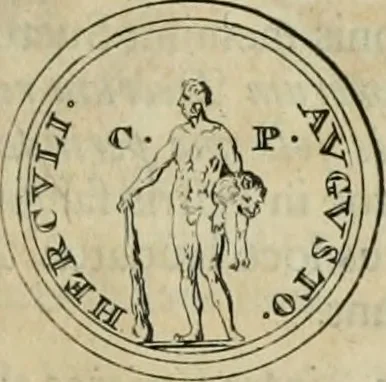 An illustration from Numismata ærea imperatorum, augustarum, et cæsarum, in coloniis, municilpiis, et urbibus jure latio donatis, ex omni modulo percussa, 1695, leaf 148