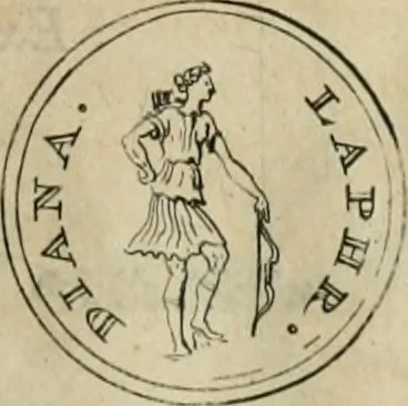 An illustration from Numismata ærea imperatorum, augustarum, et cæsarum, in coloniis, municilpiis, et urbibus jure latio donatis, ex omni modulo percussa, 1695, leaf 148