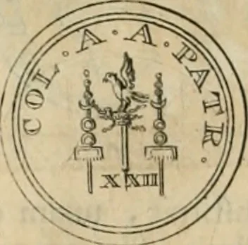 An illustration from Numismata ærea imperatorum, augustarum, et cæsarum, in coloniis, municilpiis, et urbibus jure latio donatis, ex omni modulo percussa, 1695, leaf 153