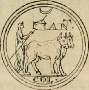 An illustration from Numismata ærea imperatorum, augustarum, et cæsarum, in coloniis, municilpiis, et urbibus jure latio donatis, ex omni modulo percussa, 1695, leaf 159