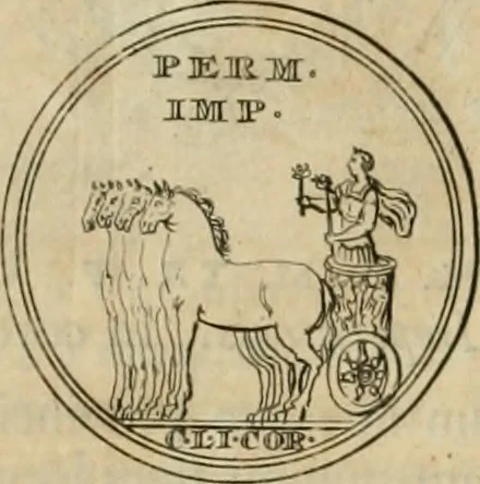 An illustration from Numismata ærea imperatorum, augustarum, et cæsarum, in coloniis, municilpiis, et urbibus jure latio donatis, ex omni modulo percussa, 1695, leaf 165