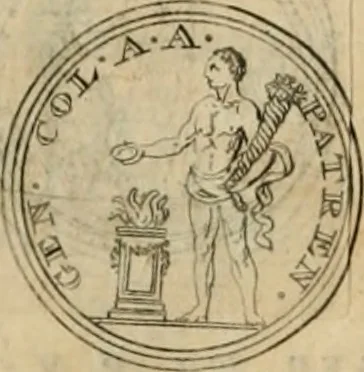 An illustration from Numismata ærea imperatorum, augustarum, et cæsarum, in coloniis, municilpiis, et urbibus jure latio donatis, ex omni modulo percussa, 1695, leaf 167