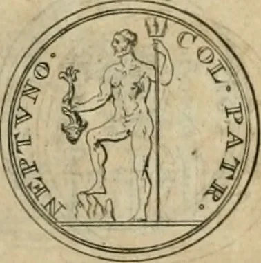 An illustration from Numismata ærea imperatorum, augustarum, et cæsarum, in coloniis, municilpiis, et urbibus jure latio donatis, ex omni modulo percussa, 1695, leaf 167