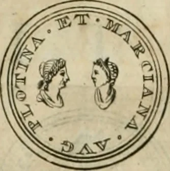 An illustration from Numismata ærea imperatorum, augustarum, et cæsarum, in coloniis, municilpiis, et urbibus jure latio donatis, ex omni modulo percussa, 1695, leaf 177