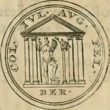 An illustration from Numismata ærea imperatorum, augustarum, et cæsarum, in coloniis, municilpiis, et urbibus jure latio donatis, ex omni modulo percussa, 1695, leaf 179