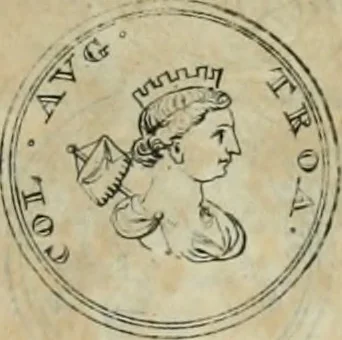 An illustration from Numismata ærea imperatorum, augustarum, et cæsarum, in coloniis, municilpiis, et urbibus jure latio donatis, ex omni modulo percussa, 1695, leaf 186