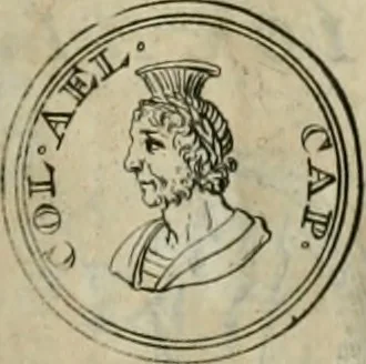 An illustration from Numismata ærea imperatorum, augustarum, et cæsarum, in coloniis, municilpiis, et urbibus jure latio donatis, ex omni modulo percussa, 1695, leaf 190