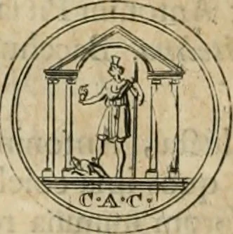 An illustration from Numismata ærea imperatorum, augustarum, et cæsarum, in coloniis, municilpiis, et urbibus jure latio donatis, ex omni modulo percussa, 1695, leaf 191