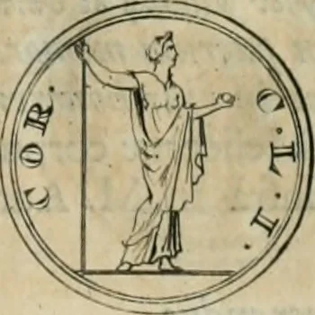An illustration from Numismata ærea imperatorum, augustarum, et cæsarum, in coloniis, municilpiis, et urbibus jure latio donatis, ex omni modulo percussa, 1695, leaf 194