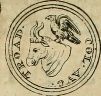 An illustration from Numismata ærea imperatorum, augustarum, et cæsarum, in coloniis, municilpiis, et urbibus jure latio donatis, ex omni modulo percussa, 1695, leaf 198
