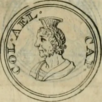 An illustration from Numismata ærea imperatorum, augustarum, et cæsarum, in coloniis, municilpiis, et urbibus jure latio donatis, ex omni modulo percussa, 1695, leaf 200