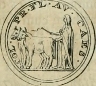 An illustration from Numismata ærea imperatorum, augustarum, et cæsarum, in coloniis, municilpiis, et urbibus jure latio donatis, ex omni modulo percussa, 1695, leaf 204