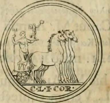 An illustration from Numismata ærea imperatorum, augustarum, et cæsarum, in coloniis, municilpiis, et urbibus jure latio donatis, ex omni modulo percussa, 1695, leaf 205