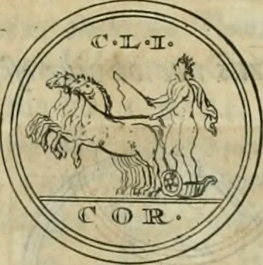 An illustration from Numismata ærea imperatorum, augustarum, et cæsarum, in coloniis, municilpiis, et urbibus jure latio donatis, ex omni modulo percussa, 1695, leaf 206