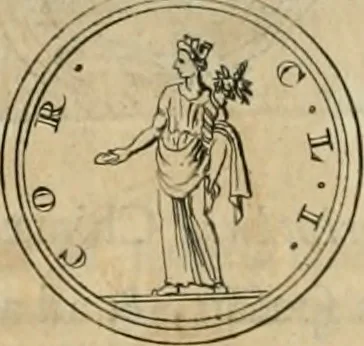 An illustration from Numismata ærea imperatorum, augustarum, et cæsarum, in coloniis, municilpiis, et urbibus jure latio donatis, ex omni modulo percussa, 1695, leaf 211