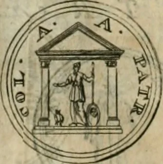 An illustration from Numismata ærea imperatorum, augustarum, et cæsarum, in coloniis, municilpiis, et urbibus jure latio donatis, ex omni modulo percussa, 1695, leaf 215