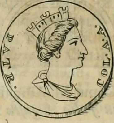 An illustration from Numismata ærea imperatorum, augustarum, et cæsarum, in coloniis, municilpiis, et urbibus jure latio donatis, ex omni modulo percussa, 1695, leaf 216