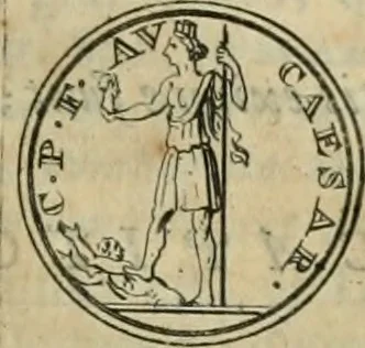 An illustration from Numismata ærea imperatorum, augustarum, et cæsarum, in coloniis, municilpiis, et urbibus jure latio donatis, ex omni modulo percussa, 1695, leaf 220