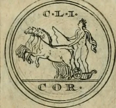 An illustration from Numismata ærea imperatorum, augustarum, et cæsarum, in coloniis, municilpiis, et urbibus jure latio donatis, ex omni modulo percussa, 1695, leaf 224