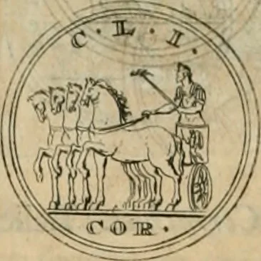 An illustration from Numismata ærea imperatorum, augustarum, et cæsarum, in coloniis, municilpiis, et urbibus jure latio donatis, ex omni modulo percussa, 1695, leaf 227