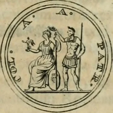 An illustration from Numismata ærea imperatorum, augustarum, et cæsarum, in coloniis, municilpiis, et urbibus jure latio donatis, ex omni modulo percussa, 1695, leaf 230