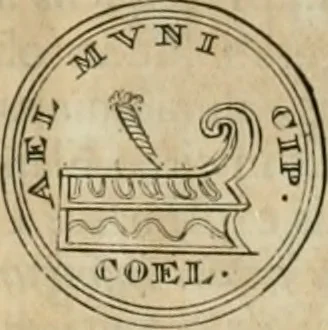 An illustration from Numismata ærea imperatorum, augustarum, et cæsarum, in coloniis, municilpiis, et urbibus jure latio donatis, ex omni modulo percussa, 1695, leaf 235