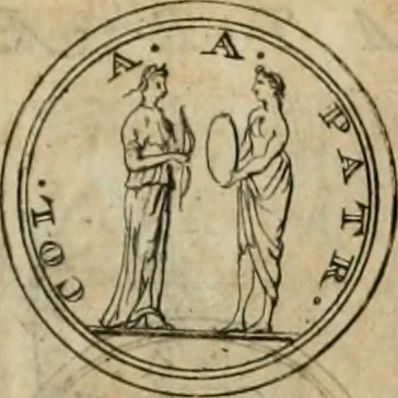 An illustration from Numismata ærea imperatorum, augustarum, et cæsarum, in coloniis, municilpiis, et urbibus jure latio donatis, ex omni modulo percussa, 1695, leaf 241