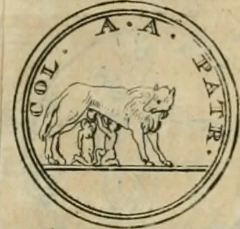 An illustration from Numismata ærea imperatorum, augustarum, et cæsarum, in coloniis, municilpiis, et urbibus jure latio donatis, ex omni modulo percussa, 1695, leaf 243