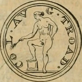 An illustration from Numismata ærea imperatorum, augustarum, et cæsarum, in coloniis, municilpiis, et urbibus jure latio donatis, ex omni modulo percussa, 1695, leaf 245
