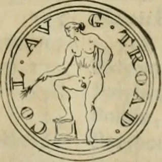 An illustration from Numismata ærea imperatorum, augustarum, et cæsarum, in coloniis, municilpiis, et urbibus jure latio donatis, ex omni modulo percussa, 1695, leaf 248