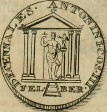 An illustration from Numismata ærea imperatorum, augustarum, et cæsarum, in coloniis, municilpiis, et urbibus jure latio donatis, ex omni modulo percussa, 1695, leaf 274