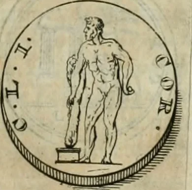 An illustration from Numismata ærea imperatorum, augustarum, et cæsarum, in coloniis, municilpiis, et urbibus jure latio donatis, ex omni modulo percussa, 1695, leaf 276