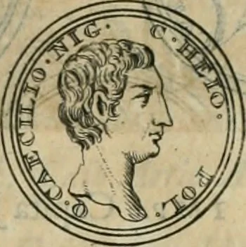 An illustration from Numismata ærea imperatorum, augustarum, et cæsarum, in coloniis, municilpiis, et urbibus jure latio donatis, ex omni modulo percussa, 1695, leaf 28
