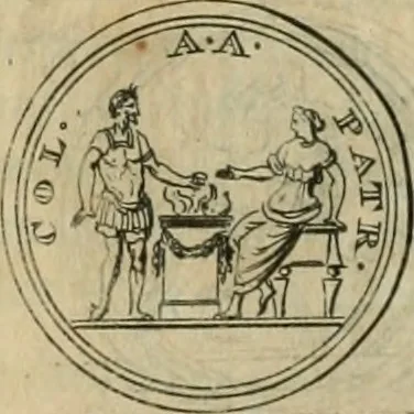 An illustration from Numismata ærea imperatorum, augustarum, et cæsarum, in coloniis, municilpiis, et urbibus jure latio donatis, ex omni modulo percussa, 1695, leaf 282