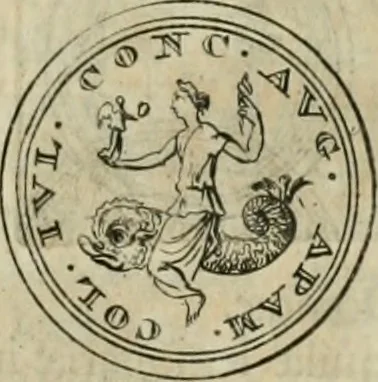 An illustration from Numismata ærea imperatorum, augustarum, et cæsarum, in coloniis, municilpiis, et urbibus jure latio donatis, ex omni modulo percussa, 1695, leaf 286