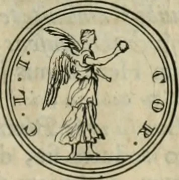 An illustration from Numismata ærea imperatorum, augustarum, et cæsarum, in coloniis, municilpiis, et urbibus jure latio donatis, ex omni modulo percussa, 1695, leaf 288