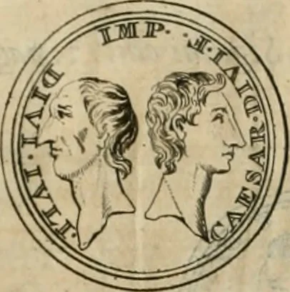 An illustration from Numismata ærea imperatorum, augustarum, et cæsarum, in coloniis, municilpiis, et urbibus jure latio donatis, ex omni modulo percussa, 1695, leaf 29