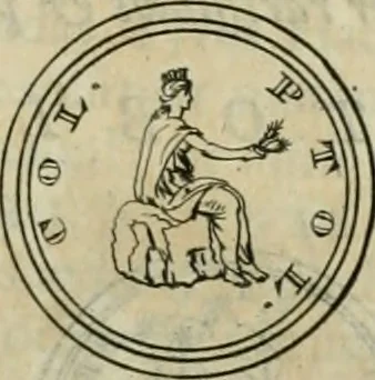 An illustration from Numismata ærea imperatorum, augustarum, et cæsarum, in coloniis, municilpiis, et urbibus jure latio donatis, ex omni modulo percussa, 1695, leaf 290