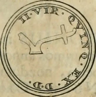 An illustration from Numismata ærea imperatorum, augustarum, et cæsarum, in coloniis, municilpiis, et urbibus jure latio donatis, ex omni modulo percussa, 1695, leaf 30