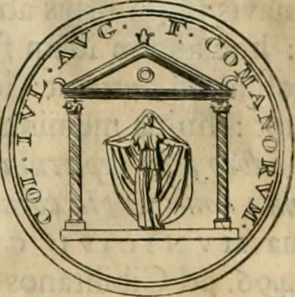 An illustration from Numismata ærea imperatorum, augustarum, et cæsarum, in coloniis, municilpiis, et urbibus jure latio donatis, ex omni modulo percussa, 1695, leaf 301