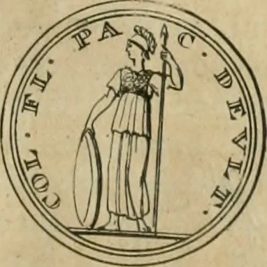 An illustration from Numismata ærea imperatorum, augustarum, et cæsarum, in coloniis, municilpiis, et urbibus jure latio donatis, ex omni modulo percussa, 1695, leaf 302