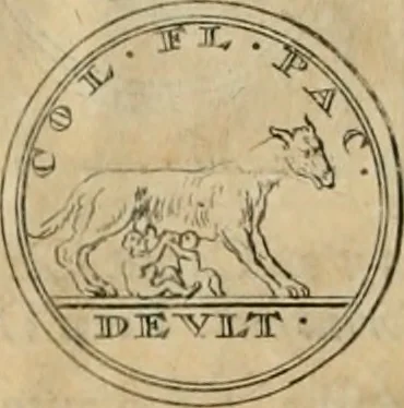 An illustration from Numismata ærea imperatorum, augustarum, et cæsarum, in coloniis, municilpiis, et urbibus jure latio donatis, ex omni modulo percussa, 1695, leaf 303