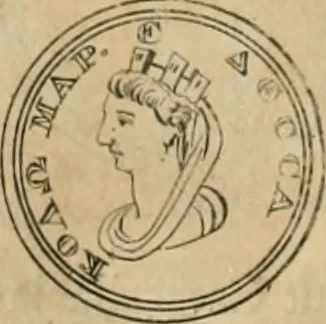 An illustration from Numismata ærea imperatorum, augustarum, et cæsarum, in coloniis, municilpiis, et urbibus jure latio donatis, ex omni modulo percussa, 1695, leaf 303